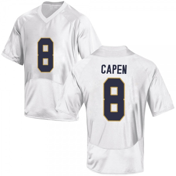 Cole Capen Notre Dame Fighting Irish NCAA Men's #8 White Replica College Stitched Football Jersey SIU7455VB